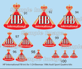 HB International tobacco Fill-ins Decal Sheet for 1/24 Beemax 1986 Audi Sport Quattro S1 Rally
