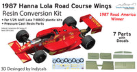 1987 Hanna Auto Wash Lola Road America Road Course Wings for 1/25 AMT Indycar kits