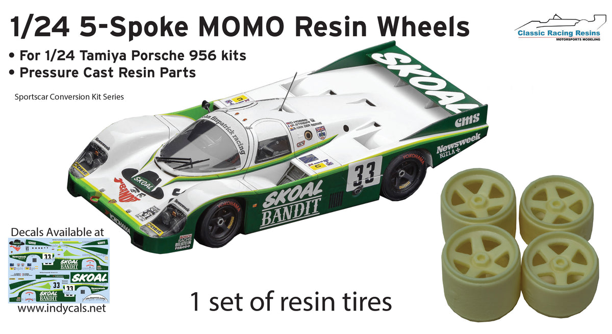 1/24 Five-spoke MOMO wheels for Tamiya Porsche 956 kits| Classic