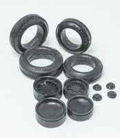 1950s Wheels and Tires 1/24 scale replacement wheels and tires for the Monogram Roadster kit