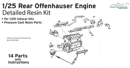 1/25 Offenhauser "Offy" resin engine with parts - rear engine setup