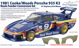 1981 Cooke Woods Racing / Style Auto Porsche 935 K3 Resin Fenders & Decals for NuNu K3 1/24 kits Daytona Warhorse #009 00030