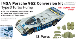 1/24 1987 Lowenbrau Porsche 962 Daytona 24 hr winner Holbert IMSA resin conversion TURBO HUMP for Hasegawa & Revell kits GTP
