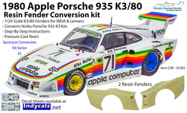 1/24 1980 Apple iCar Porsche 935 K3 Le-Mans IMSA resin fender conversion for NuNu k3 kits Warhorse 009 00030