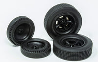 1/25 50's Black Resin DIRT Tires - Halibrand REAR wheels & Dished FRONT wheels